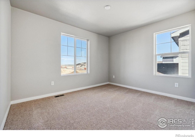 carpeted empty room with a wealth of natural light