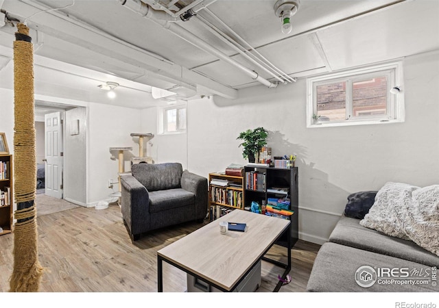 living room featuring wood-type flooring