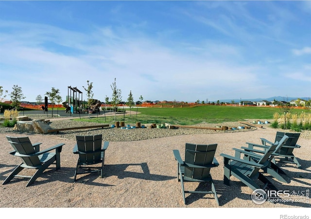 view of patio / terrace with playground community