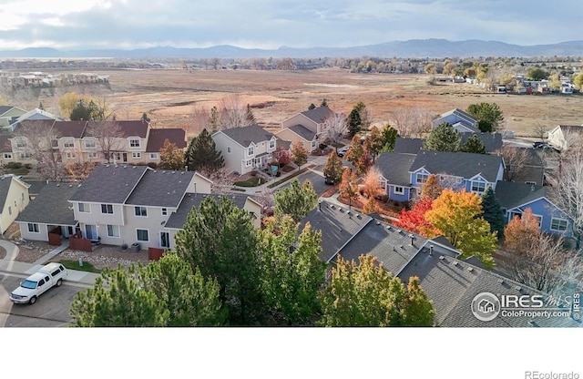 drone / aerial view with a mountain view