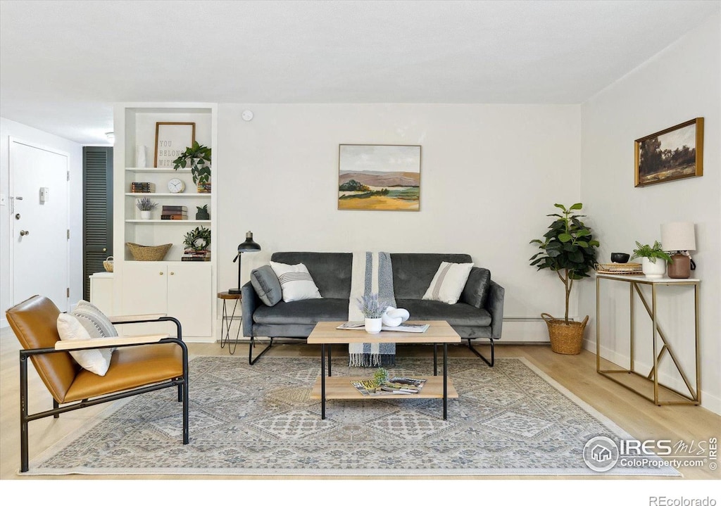 living room featuring hardwood / wood-style floors