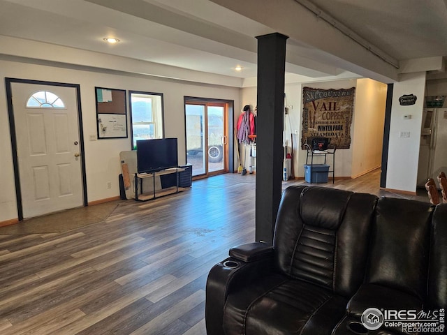 living room featuring hardwood / wood-style floors