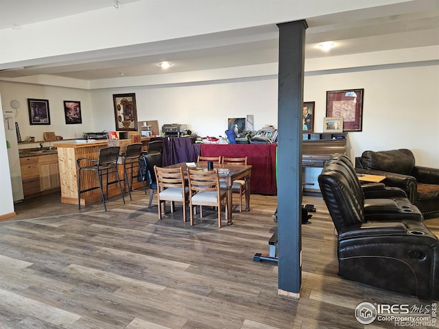 dining room featuring hardwood / wood-style flooring