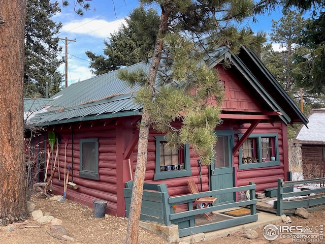 view of log-style house