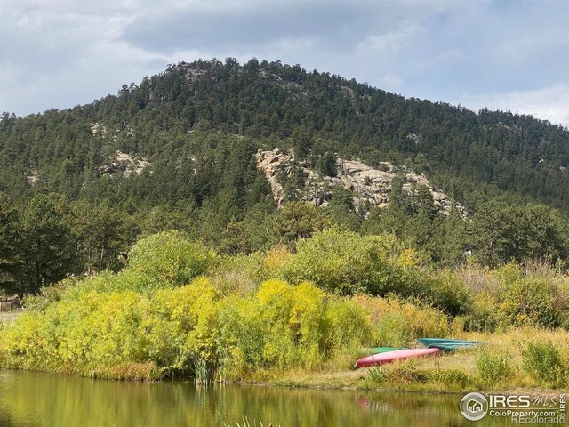 view of mountain feature with a water view