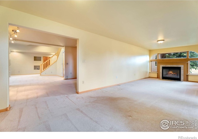 living room with carpet flooring