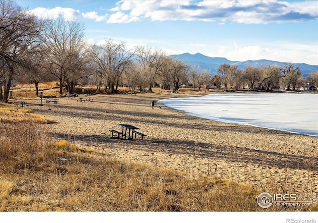 property view of water featuring a mountain view