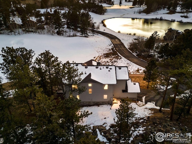 view of snowy aerial view