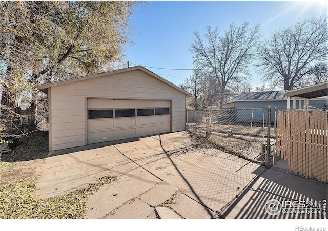 view of garage