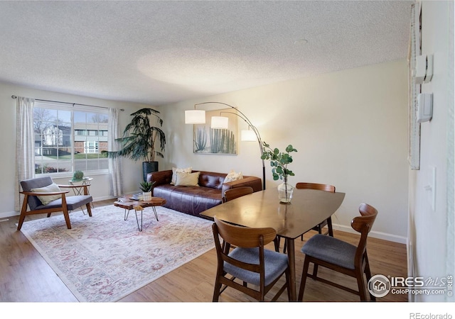 living room featuring a textured ceiling and hardwood / wood-style flooring