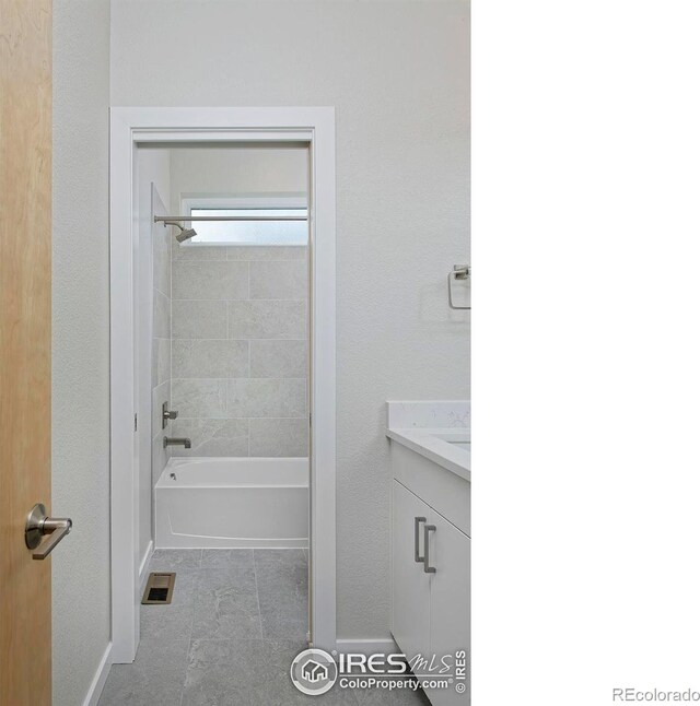 2292 Star Hill St, Longmont, CO 80503 - full bathroom featuring vanity, shower / bath combination, and tile patterned flooring