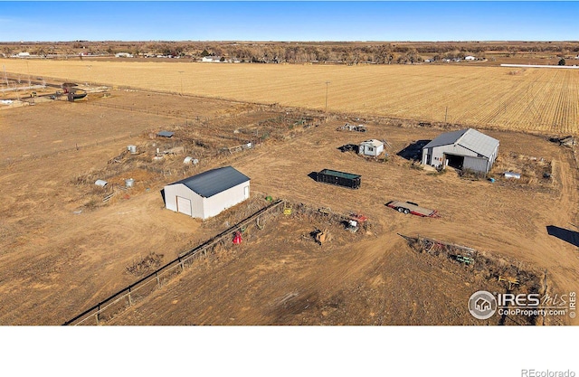 bird's eye view featuring a rural view