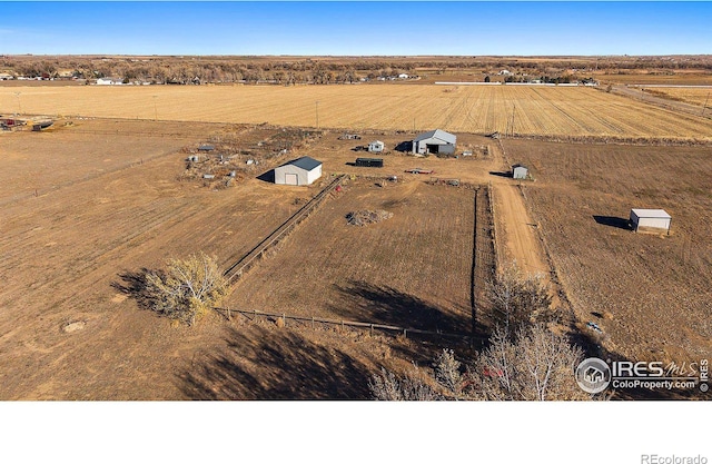 bird's eye view featuring a rural view