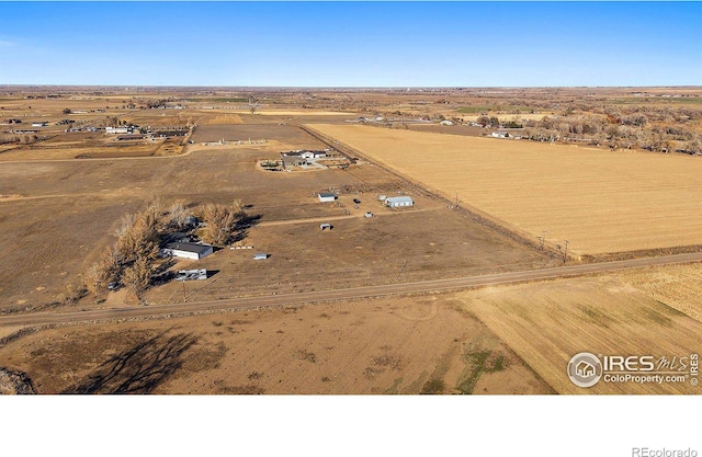 bird's eye view featuring a rural view