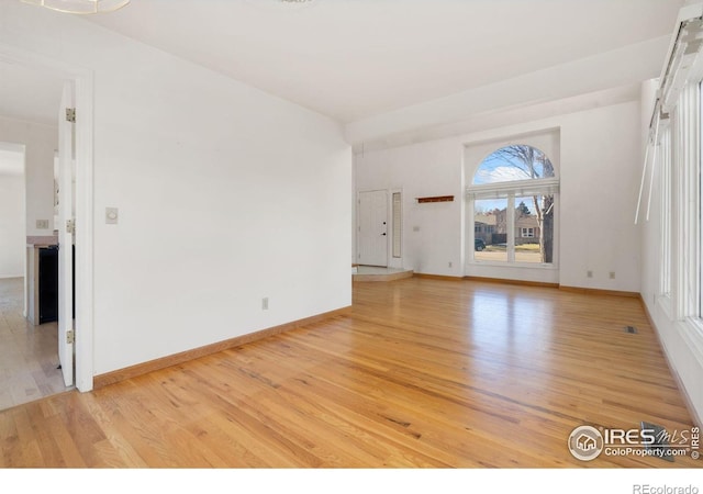 unfurnished room featuring light hardwood / wood-style floors