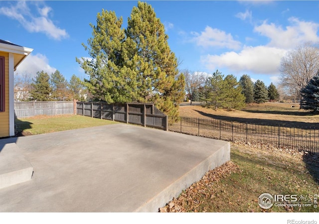 view of yard with a patio area