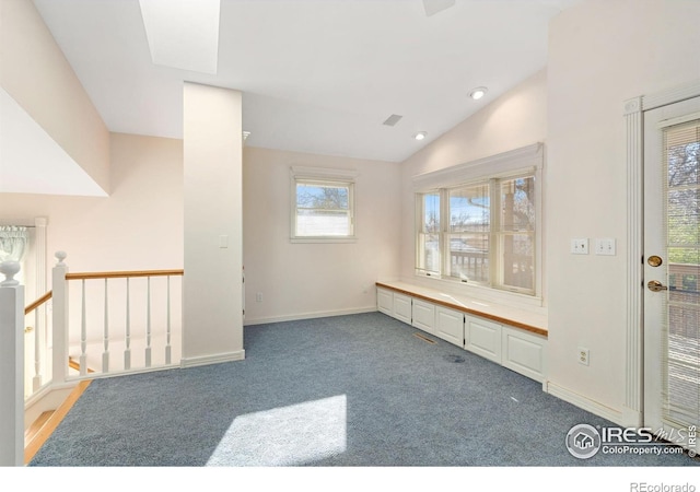 interior space featuring lofted ceiling