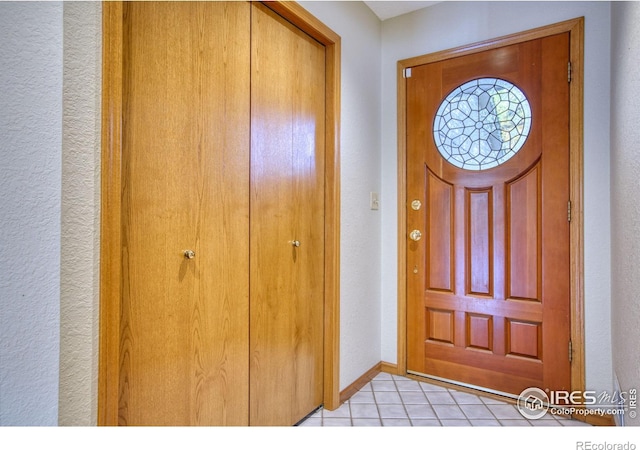 view of tiled entrance foyer