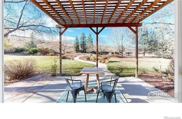 view of patio / terrace with a pergola