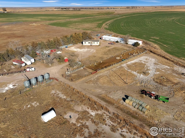 drone / aerial view with a rural view