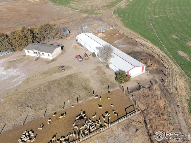 drone / aerial view with a rural view