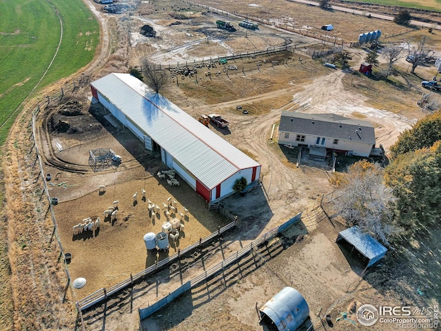 aerial view with a rural view