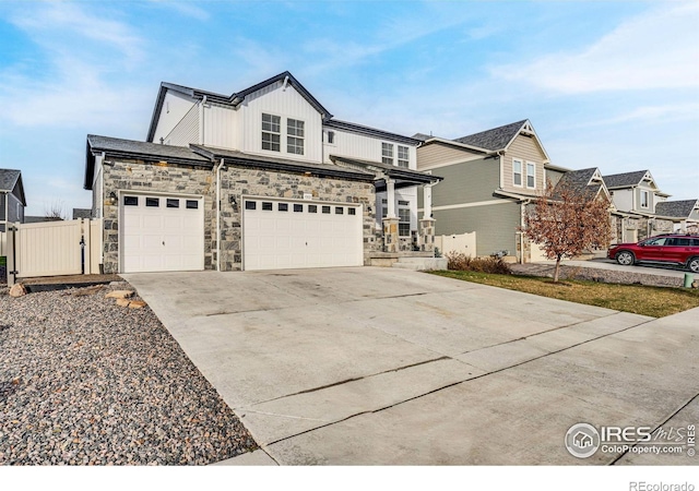 view of front of house with a garage