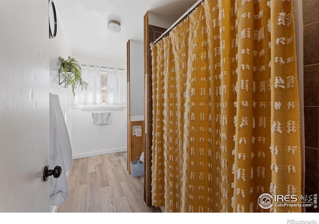 bathroom featuring hardwood / wood-style flooring