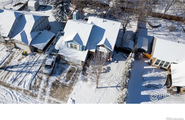 view of snowy aerial view