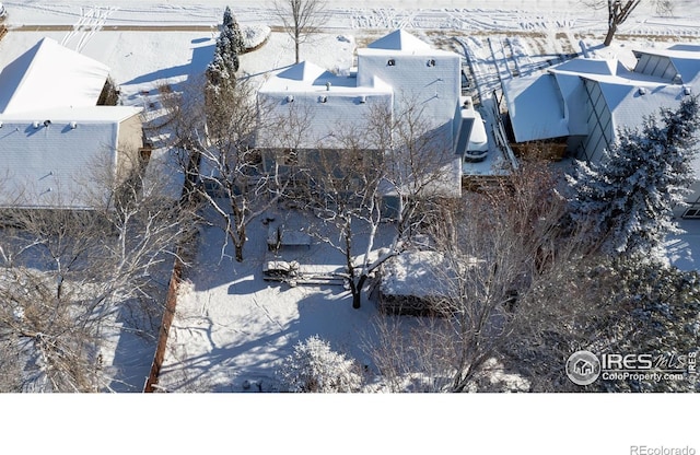 view of snowy aerial view