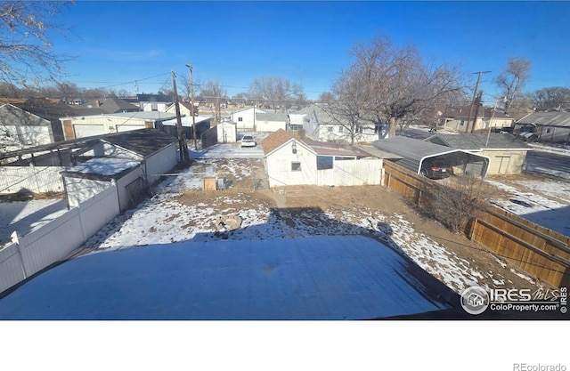 view of snowy yard