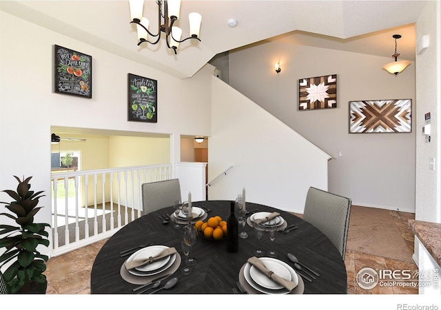 dining space with a notable chandelier