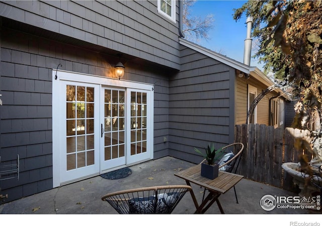 view of patio / terrace with french doors