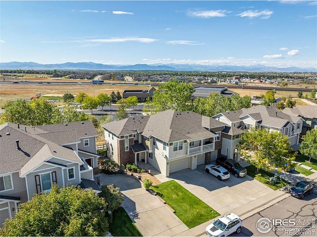 aerial view featuring a mountain view