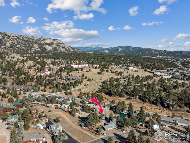 bird's eye view featuring a mountain view