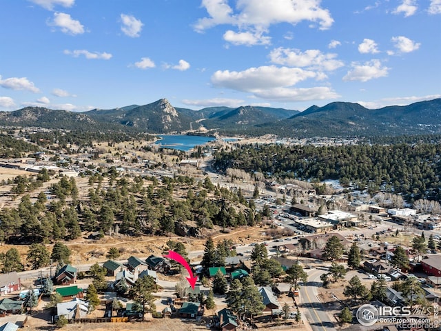 property view of mountains featuring a water view