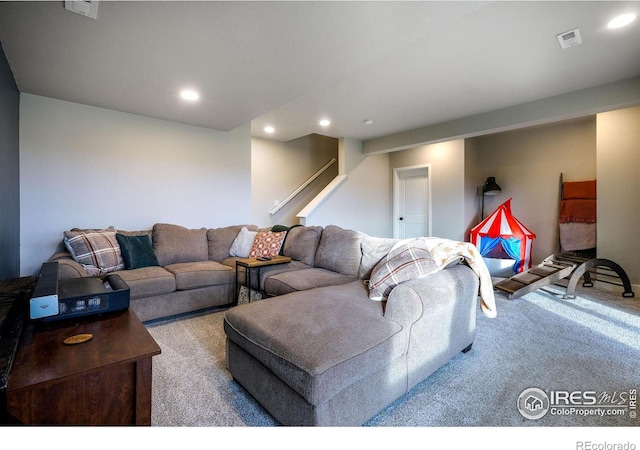 view of carpeted living room