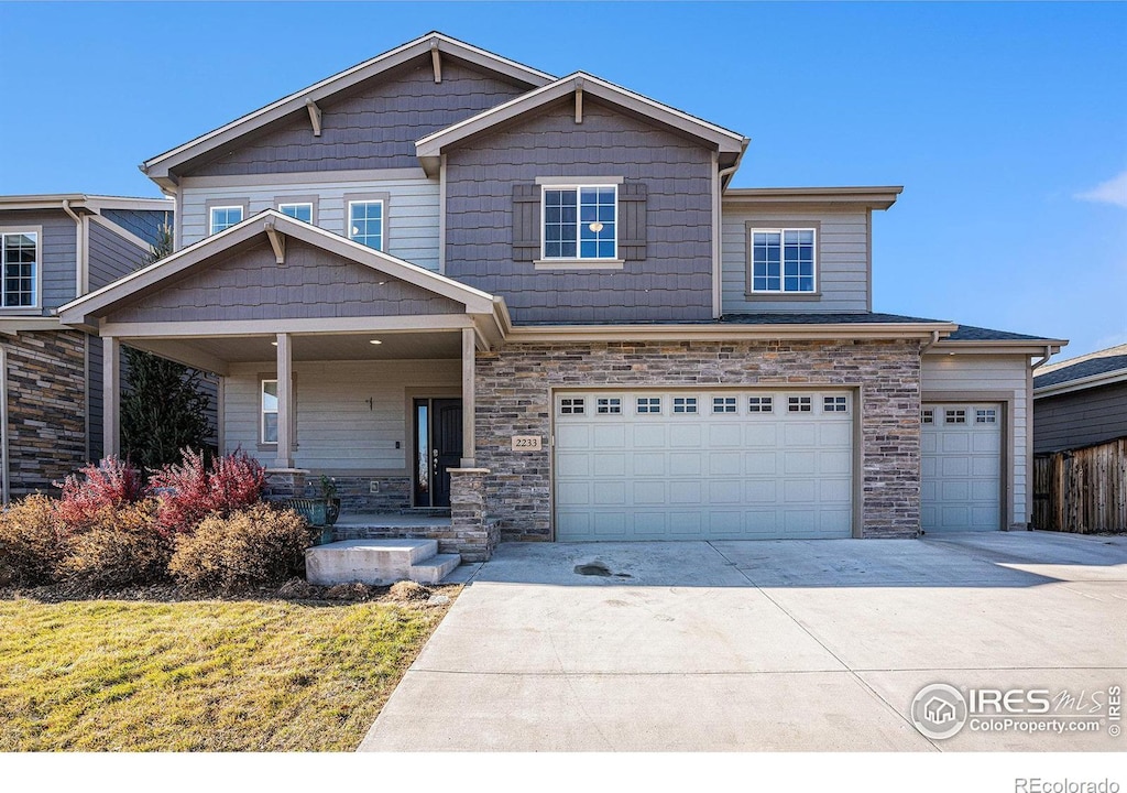 craftsman-style house with a garage