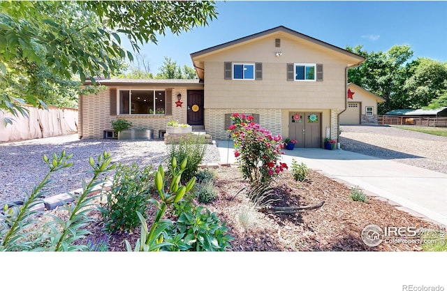 tri-level home featuring a garage