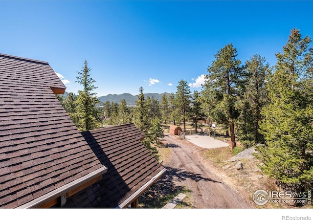 exterior space with a mountain view