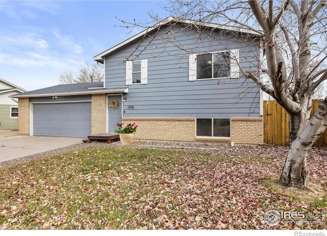 tri-level home with a garage