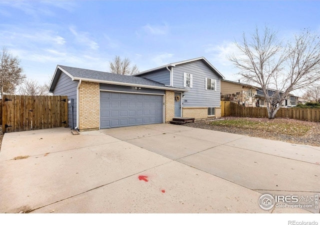 view of side of property featuring a garage