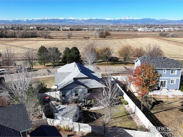 drone / aerial view with a mountain view