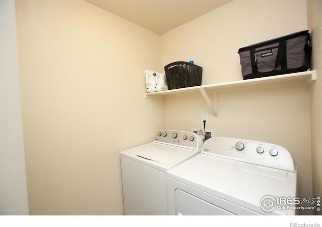 washroom featuring separate washer and dryer