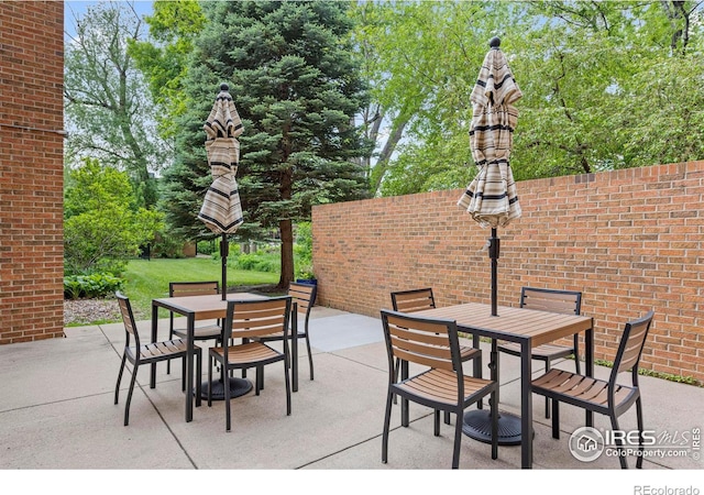 1850 Folsom St Unit 611, Boulder, CO 80302 - view of patio featuring outdoor dining area