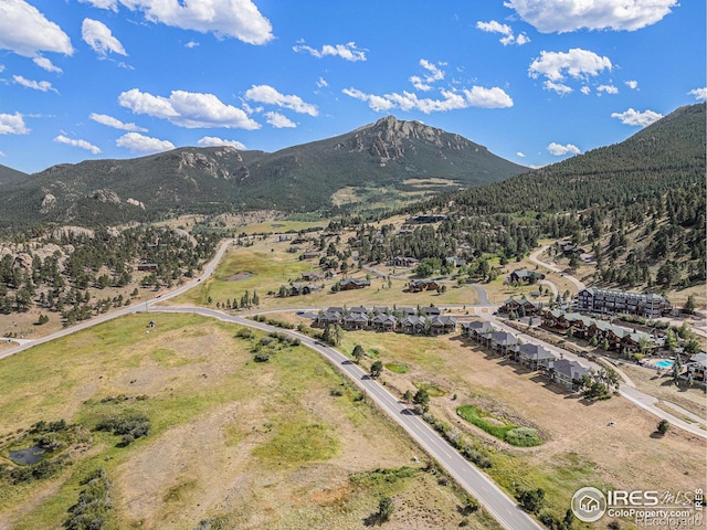 aerial view featuring a mountain view