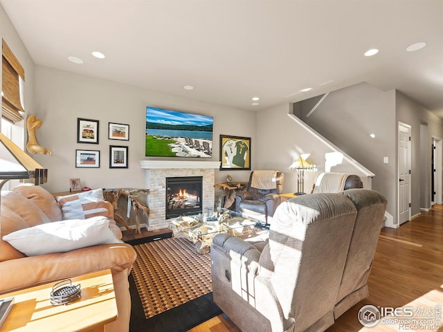 living room featuring hardwood / wood-style floors