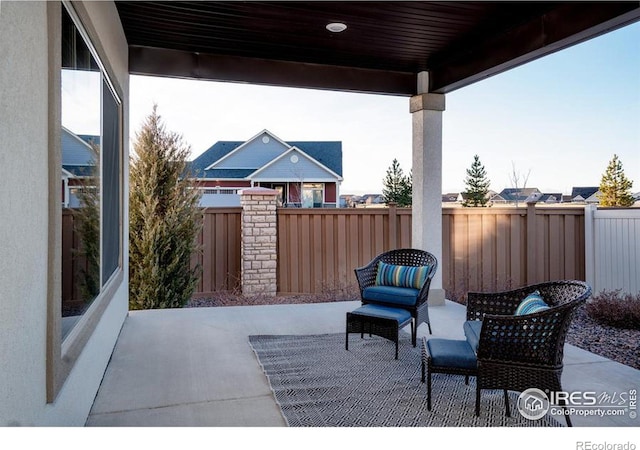 view of patio featuring a fenced backyard