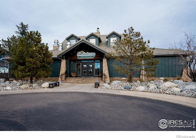 view of front of home with french doors