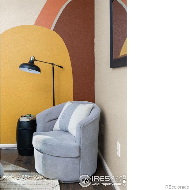 sitting room featuring wood-type flooring